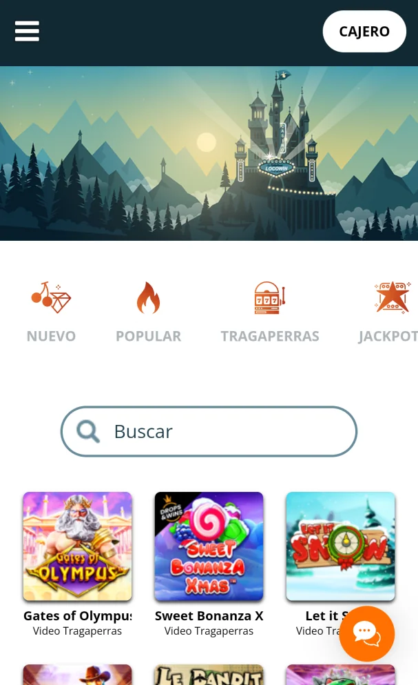Locowin app cat&aacute;logo de juegos