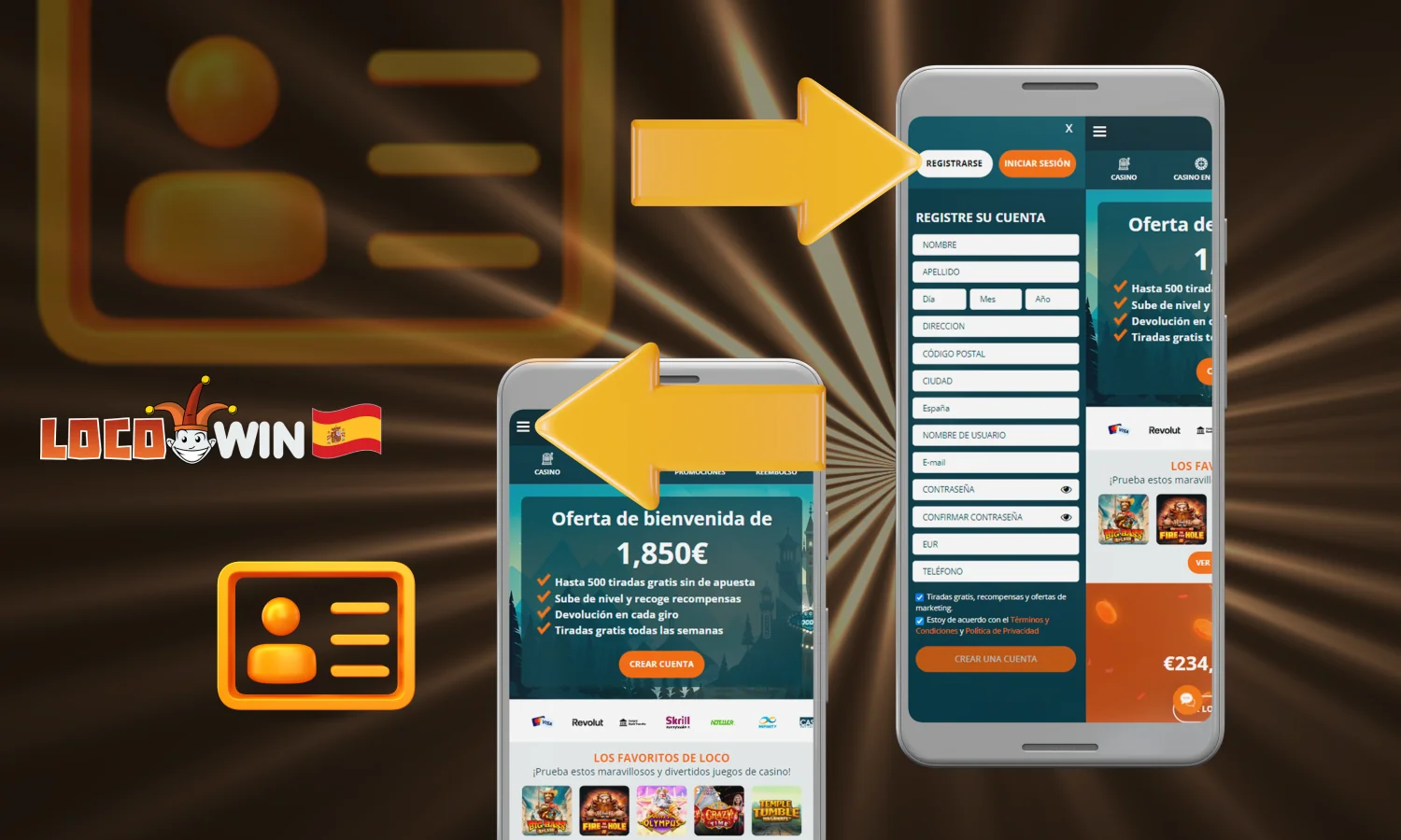 Instrucciones de registro en el casino Locowin a trav&eacute;s de la app
