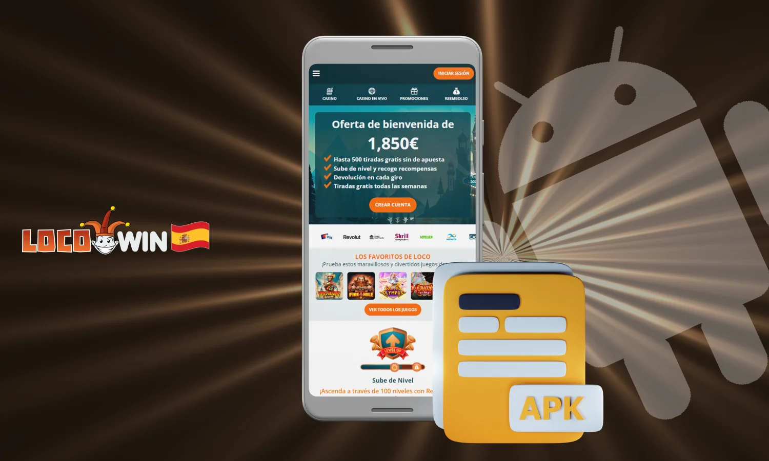 Descargar la aplicaci&oacute;n m&oacute;vil del casino Locowin para Android