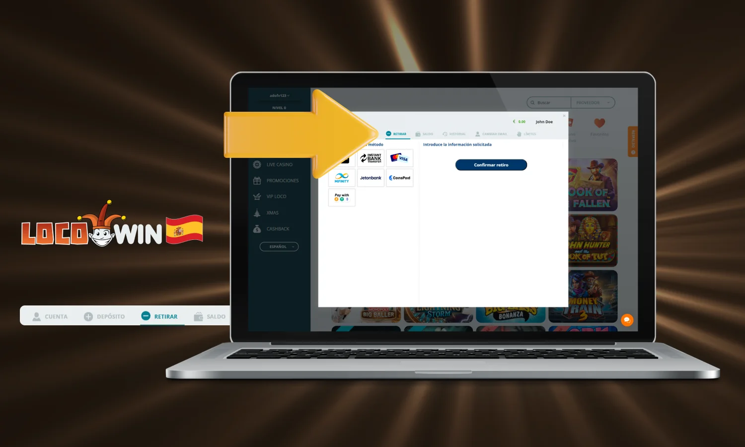 Retiros en Locowin Casino Espa&ntilde;a