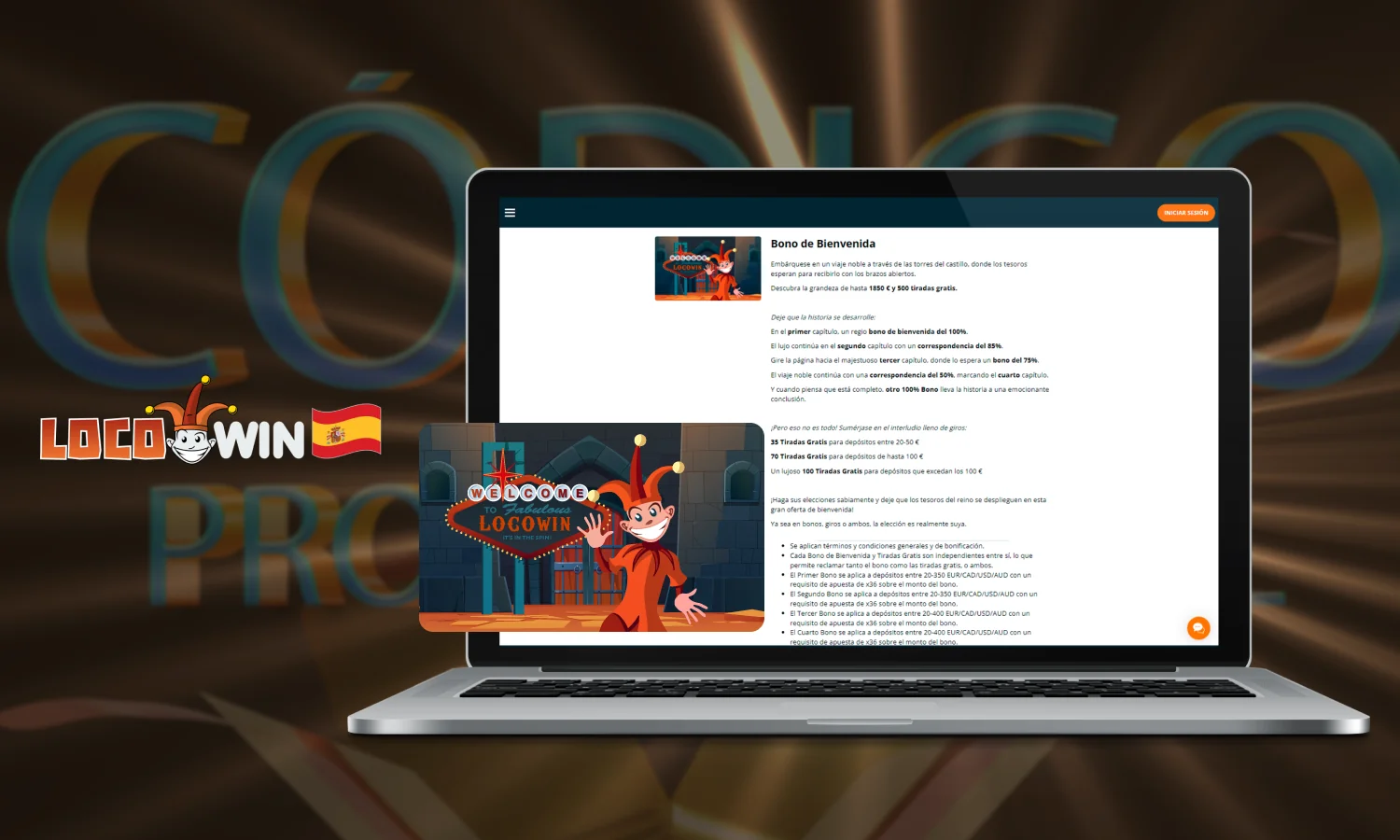 El principal c&oacute;digo promocional Locowin en Espa&ntilde;a