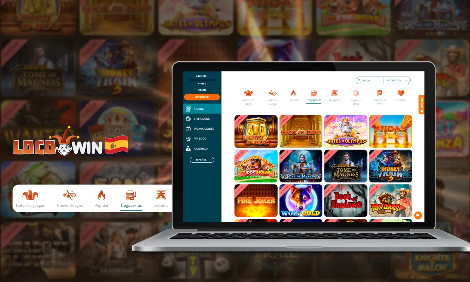 Colecci&oacute;n de juegos de tragaperras de Locowin